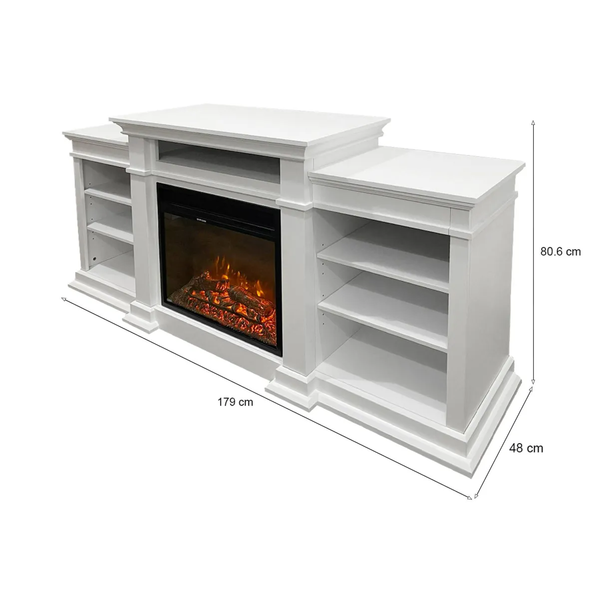 Camini A Bioetanolo > Dmora Camino elettrico Aramengo, 179x48 h81 cm, Bianco