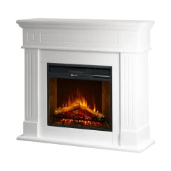 Camini Elettrici > Dmora Camino Elettrico Superficie Riscaldabile 30 Potenza (kw) 0.9/1.8 110x63x102h cm, Indoor - Treviolo Bianco