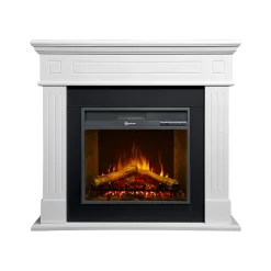Camini Elettrici > Dmora Camino Elettrico Superficie Riscaldabile 30 Potenza (kw) 0.9/1.8 110x63x102h cm, Indoor - Treviolo Bianco
