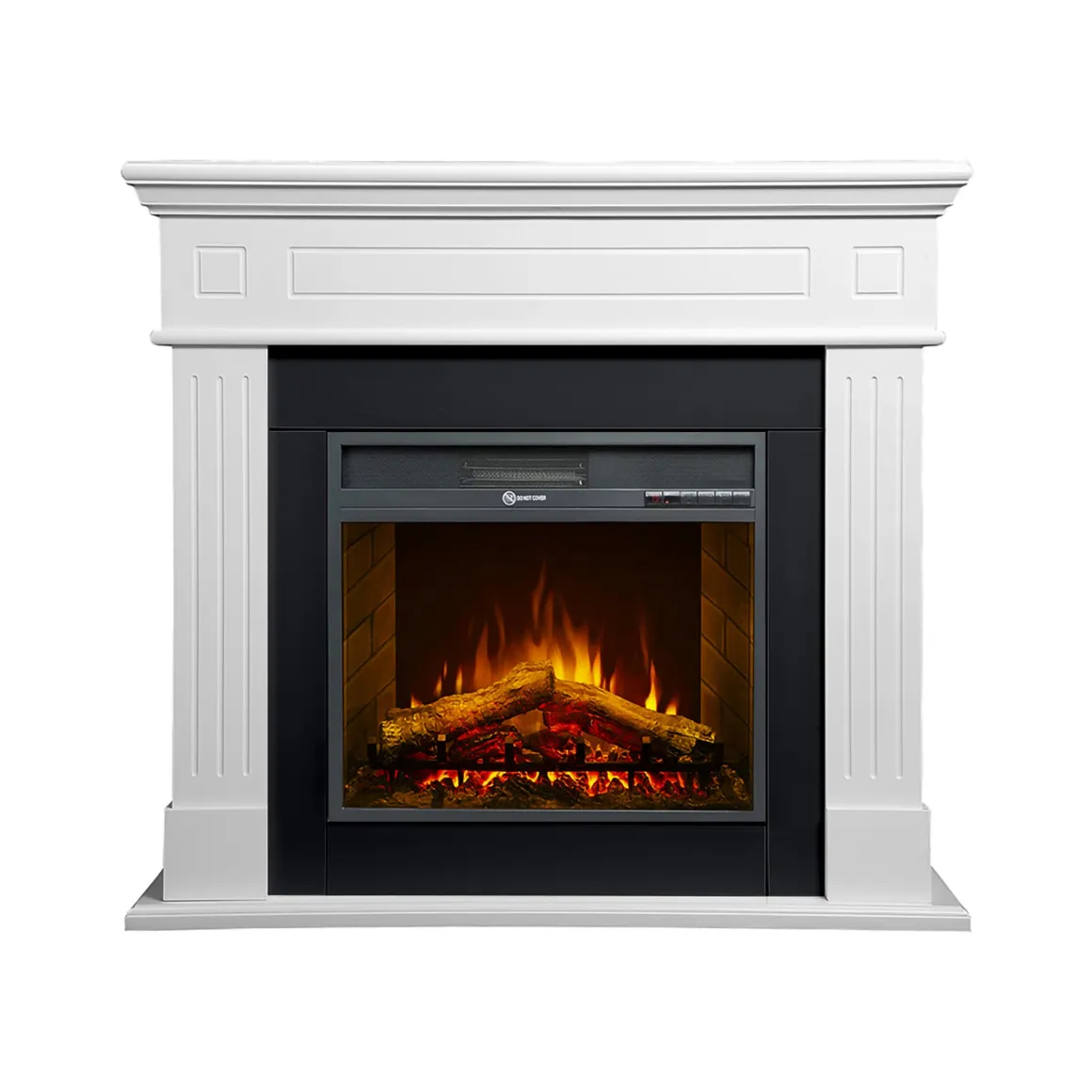 Camini Elettrici > Dmora Camino Elettrico Superficie Riscaldabile 30 Potenza (kw) 0.9/1.8 110x63x102h cm, Indoor - Treviolo Bianco