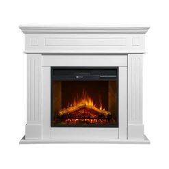 Camini Elettrici > Dmora Camino Elettrico Superficie Riscaldabile 30 Potenza (kw) 0.9/1.8 110x63x102h cm, Indoor - Treviolo Bianco