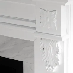 Camini Elettrici > Dmora Camino Elettrico Superficie Riscaldabile 30 Potenza (kw) 0.9/1.8 123x39x100h cm, Indoor - Triuggio Bianco