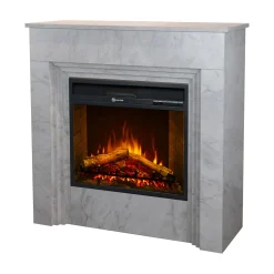 Camini Elettrici > Dmora Camino Elettrico Superficie Riscaldabile 30 Potenza (kw) 0.9/1.8 96x36x90h cm, Indoor - Feletto Bianco