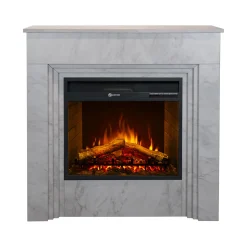 Camini Elettrici > Dmora Camino Elettrico Superficie Riscaldabile 30 Potenza (kw) 0.9/1.8 96x36x90h cm, Indoor - Feletto Bianco