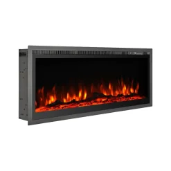 Camini Elettrici > Dmora Camino Elettrico Superficie Riscaldabile 30 Potenza (kw) 0.75/1.5 127x20x44h cm, Indoor - Pofi Nero