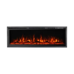 Camini Elettrici > Dmora Camino Elettrico Superficie Riscaldabile 30 Potenza (kw) 0.75/1.5 127x20x44h cm, Indoor - Pofi Nero