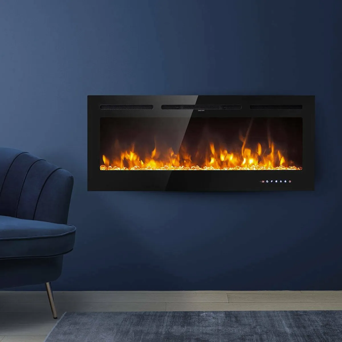 Camini A Bioetanolo > Dmora Camino elettrico Potoprens, 14x102 h55 cm, Nero