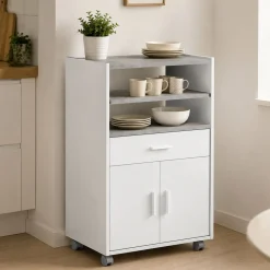 Carrelli > Dmora Carrello Akea, 59x40h92 cm, Bianco