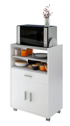 Carrelli > Dmora Carrello Akea, 59x40h92 cm, Bianco