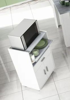 Carrelli > Dmora Carrello Akea, 59x40h92 cm, Bianco