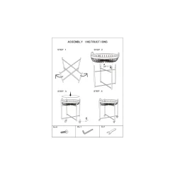 Carrelli > Dmora Carrello Marrone Nero 2 Ripiani Ruote 57x56x63h cm, con 2 Cestini in Rattan - Zakopa Nero, Marrone