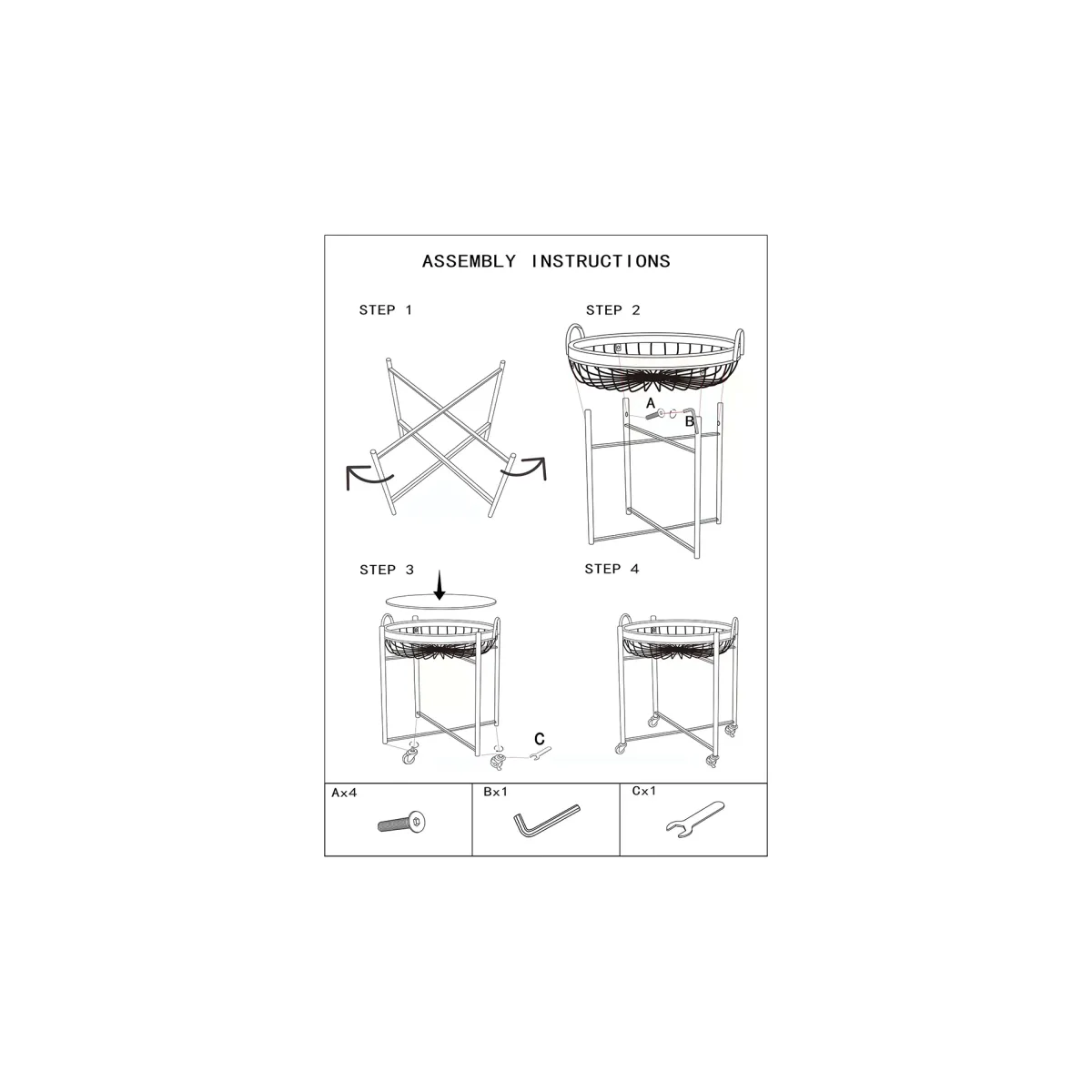 Carrelli > Dmora Carrello Marrone Nero 2 Ripiani Ruote 57x56x63h cm, con 2 Cestini in Rattan - Zakopa Nero, Marrone