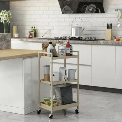 Carrello Masio, 43x30 h80 cm, Panna