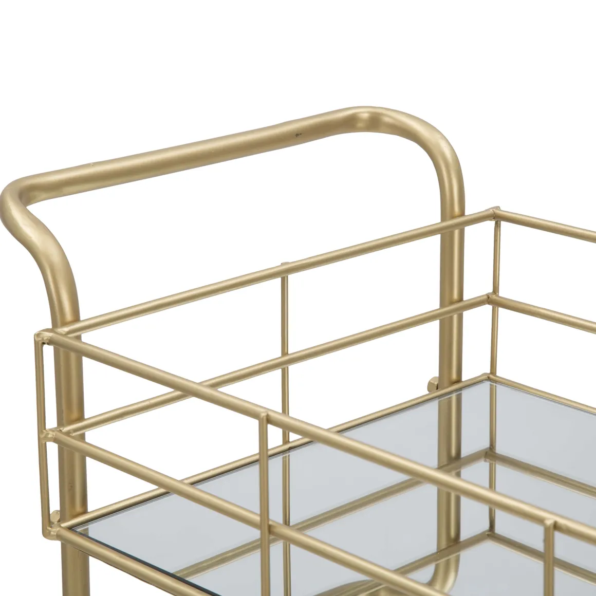 Carrello oro Trasparente Fume 3 Ripiani Ruote 60x31x80h cm, Sfumatura Colore Struttura Fume - Arviat