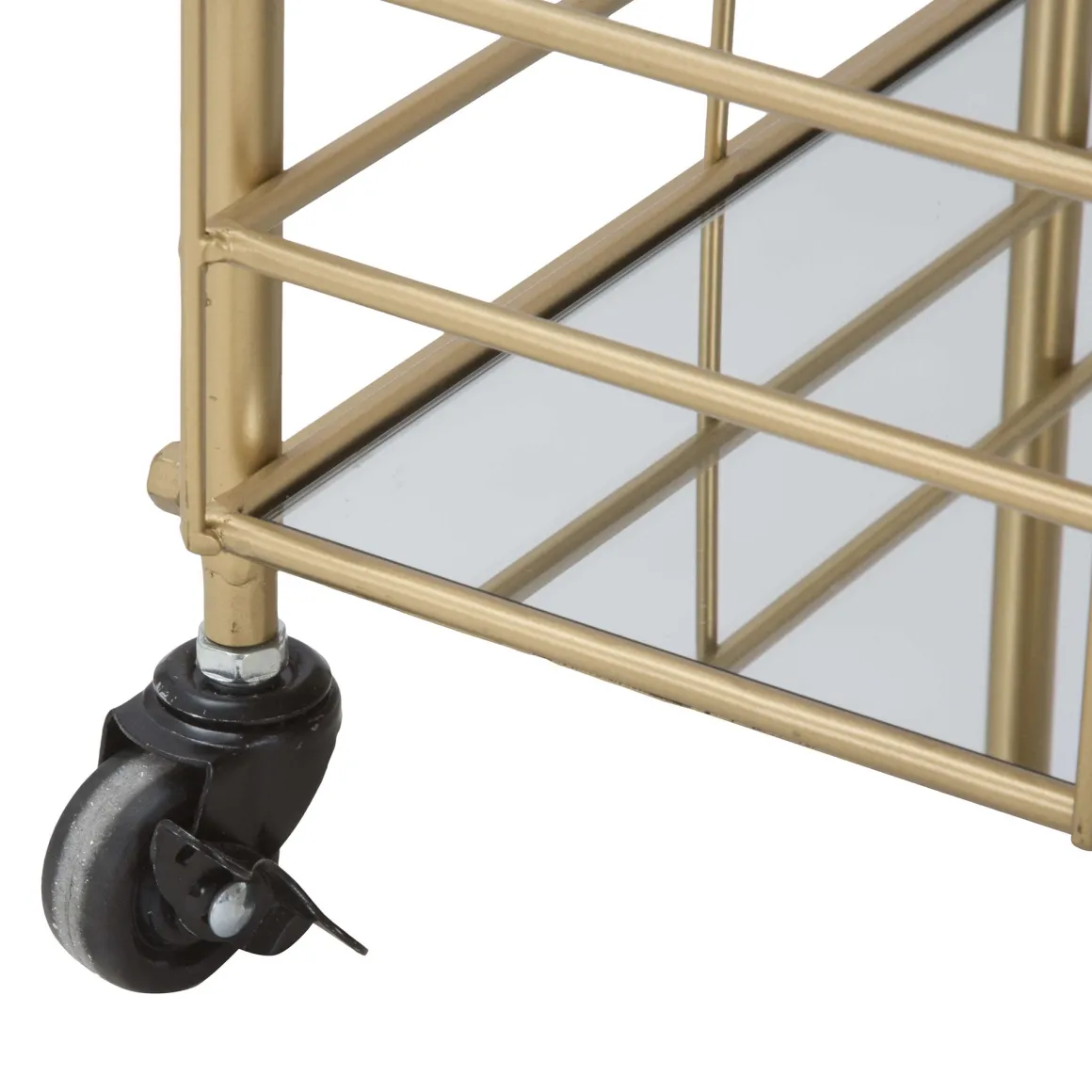 Carrello oro Trasparente Fume 3 Ripiani Ruote 60x31x80h cm, Sfumatura Colore Struttura Fume - Arviat