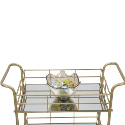 Carrello oro Trasparente Fume 3 Ripiani Ruote 60x31x80h cm, Sfumatura Colore Struttura Fume - Arviat
