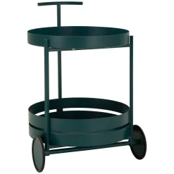 Carrelli > Dmora Carrello 2 Ripiani Ruote 45x35x65h cm, Materiale Ripiano in Metallo - Ganamo Verde