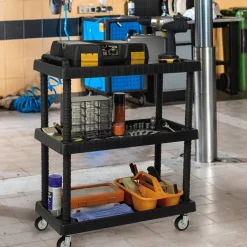 Carrelli > Dmora Carrello Vinci, 75x38h92 cm, Antracite Nero Antracite