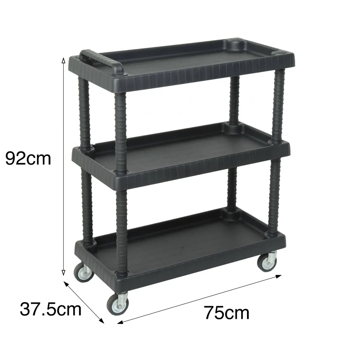 Carrelli > Dmora Carrello Vinci, 75x38h92 cm, Antracite Nero Antracite