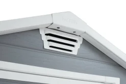 Casetta da Giardino Grigio Bianco Resistente Agli Agenti Atmosferici Tetto a due Falde 129x103x196h cm, Materiale Tetto in Plastica - Stormlake