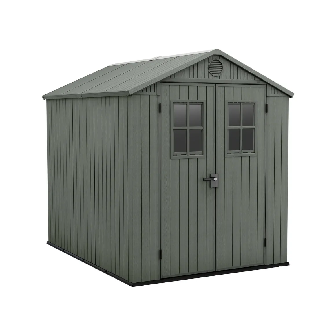 Casette Da Giardino > Dmora Casetta da Giardino Verde Nero Resistente Agli Agenti Atmosferici Tetto a due Falde 124x117x205h cm, Materiale Tetto in Plastica - Osoyoos Nero, Verde