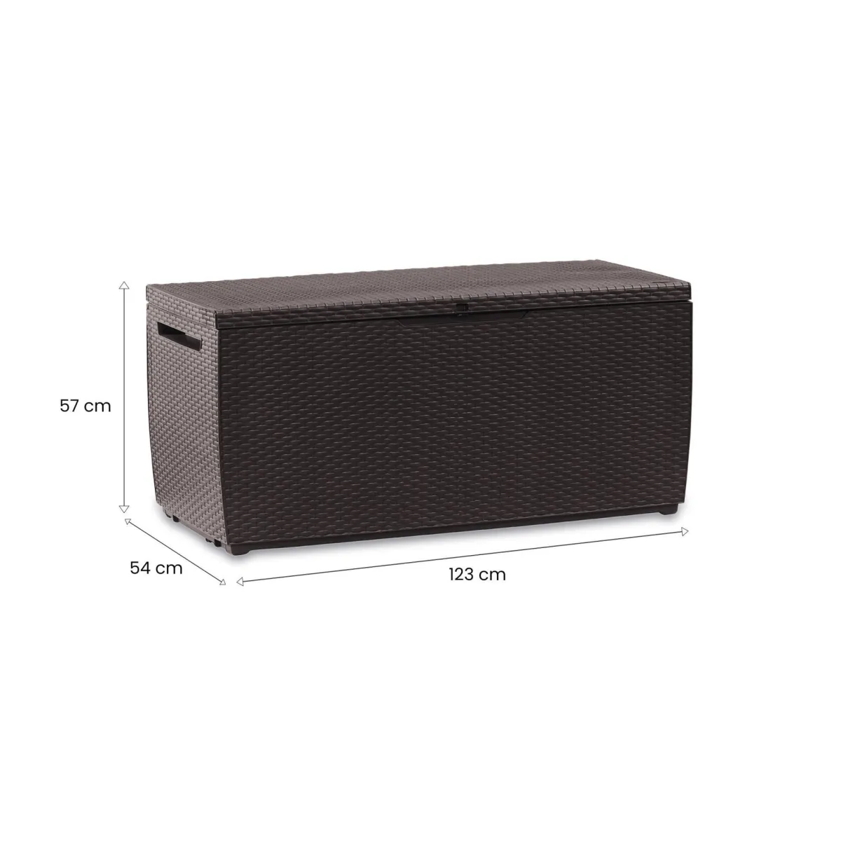 Cassapanche|Cassapanche Da Esterno > Dmora Cassapanca da esterno effetto rattan 123x53x57h cm - Chicoutimi Marrone