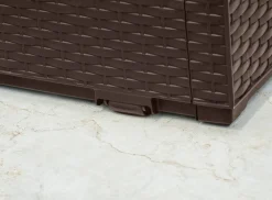 Cassapanche|Cassapanche Da Esterno > Dmora Cassapanca da esterno effetto rattan 123x53x57h cm - Chicoutimi Marrone