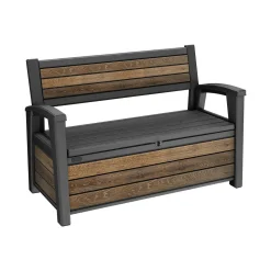Cassapanca da giardino con schienale 132x61x89h cm noce - Estevan