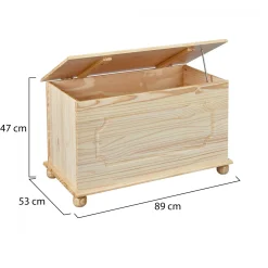 Cassapanca Marrone Naturale 89x53x47h cm - Tires
