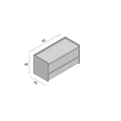 Cassapanca moderna porta scapre in legno 90x40x46h cm bianca - Sogno