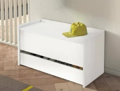 Cassapanca moderna porta scapre in legno 90x40x46h cm bianca - Sogno