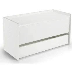 Cassapanca moderna porta scapre in legno 90x40x46h cm bianca - Sogno