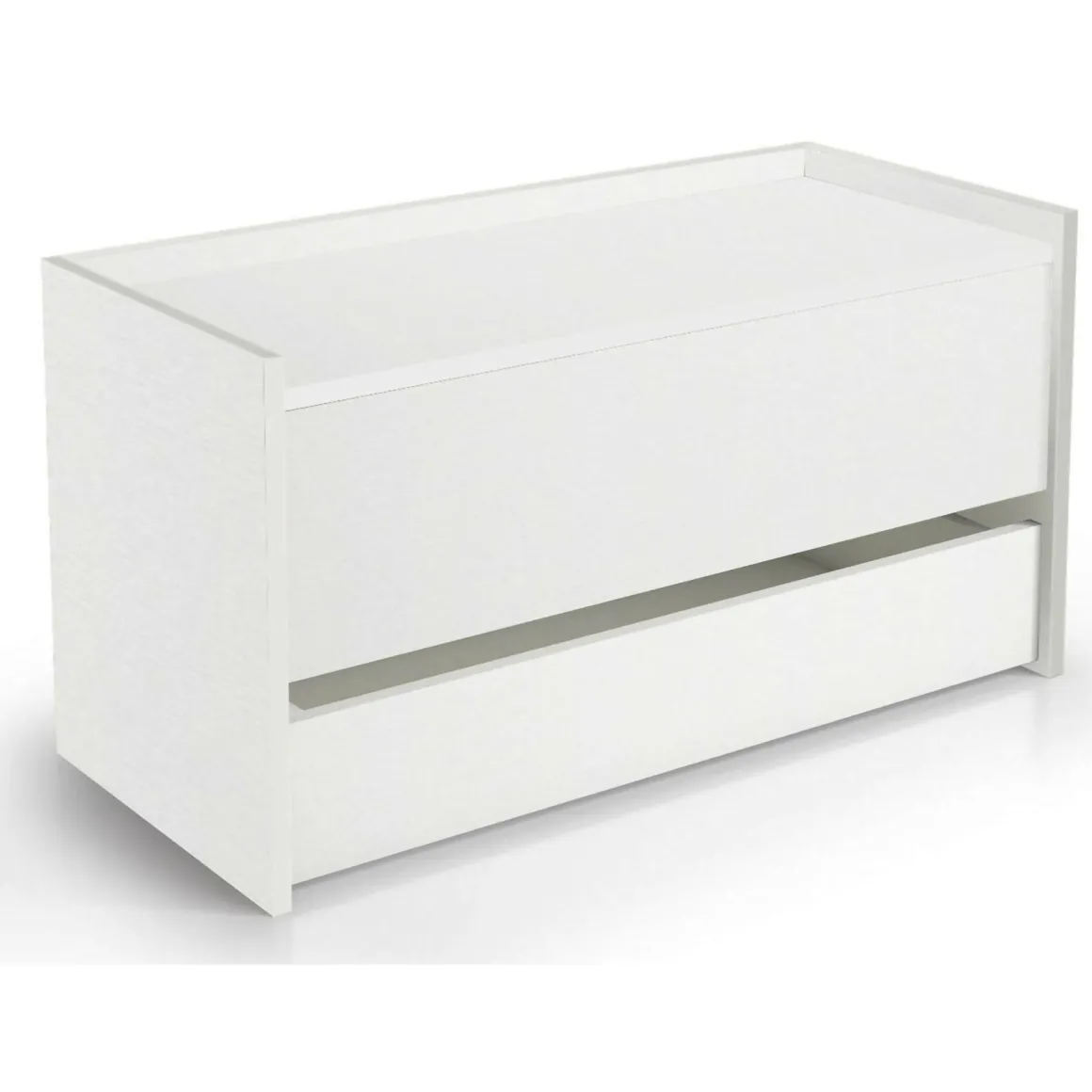 Cassapanca moderna porta scapre in legno 90x40x46h cm bianca - Sogno