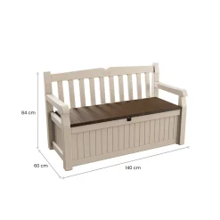 Cassapanche|Cassapanche Da Esterno > Dmora Cassapanca outdoor Chestermere, 140x60 h84 cm, e Marrone Beige