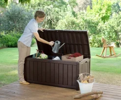 Cassapanche|Cassapanche Da Esterno > Dmora Cassapanca outdoor resistente 128x65x61h cm - Sorel Marrone