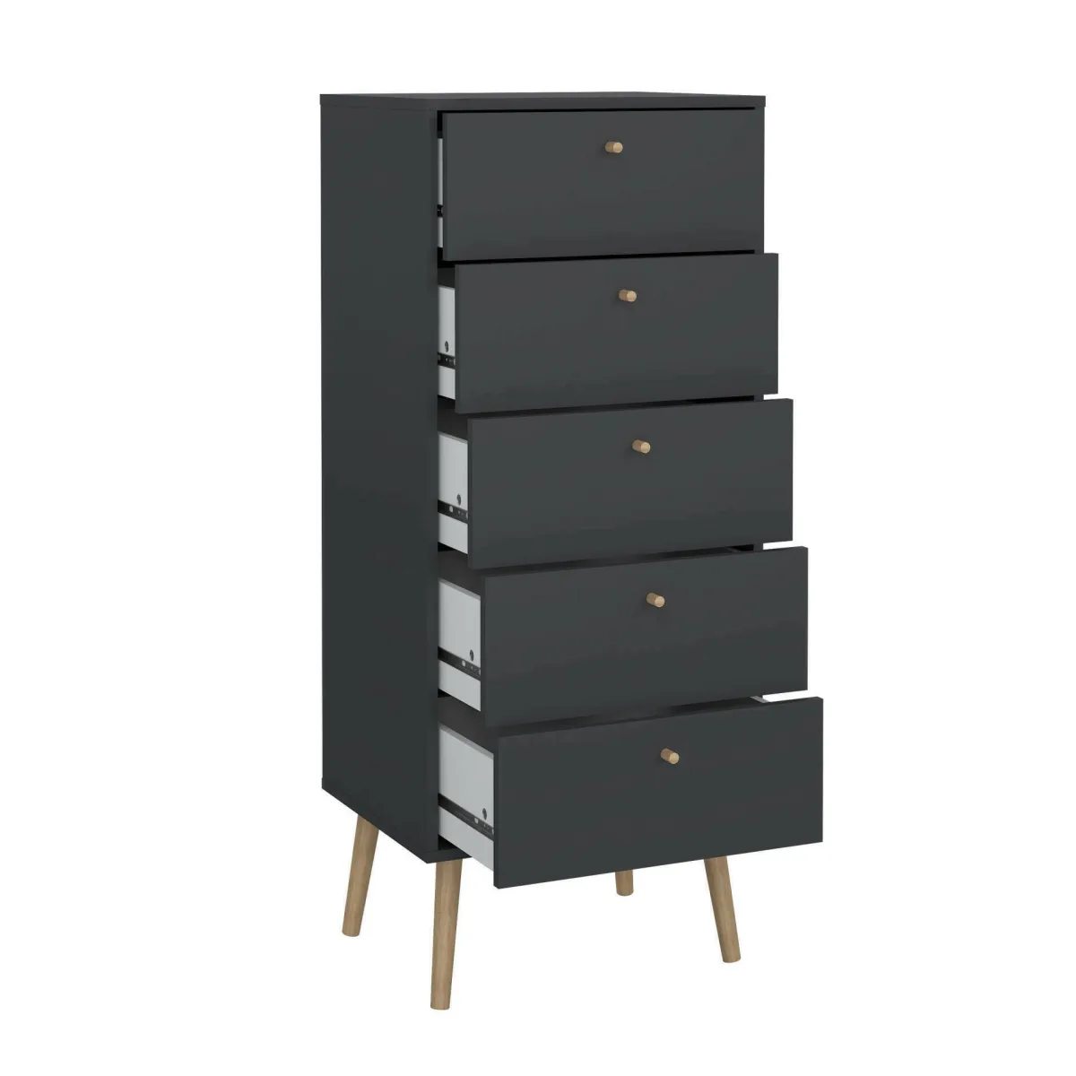 Cassettiere > Dmora Cassettiera alta grigia 50x120h cm - Yaounde Grigio