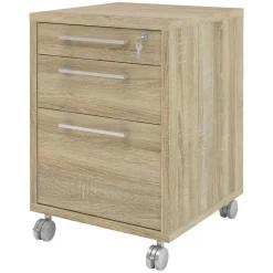 Cassettiera Apertura Scorrevole Chiusura Scorrevole 48.2x49.1x68.2h cm, Colore Ripiano Marrone - Lajatico