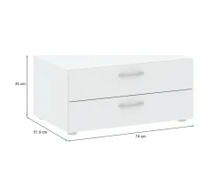 Cassettiere > Dmora Cassettiera bassa bianca 74x35h cm - Piatto Bianco