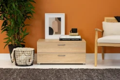 Cassettiera bassa rovere 74x35h cm - Piatto