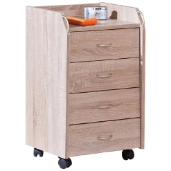 Cassettiere > Dmora Cassettiera 4 Cassetti Apertura Scorrevole 40x36x65h cm, Chiusura Scorrevole - Manco Beige