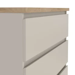 Cassettiera Beige 5 Cassetti Apertura Scorrevole 77x50x111h cm, Chiusura Scorrevole - Ansel