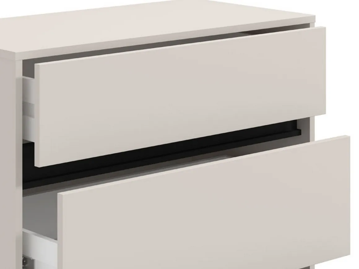 Cassettiera Beige Nero 3 Cassetti Apertura Scorrevole 80x40x90h cm, Chiusura Scorrevole - Mapello