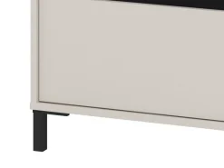 Cassettiera Beige Nero 3 Cassetti Apertura Scorrevole 80x40x90h cm, Chiusura Scorrevole - Mapello