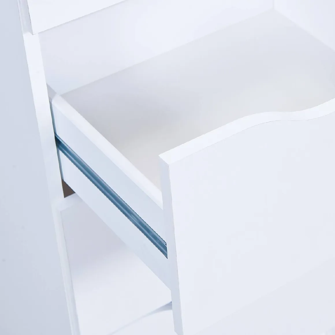 Cassettiera Bianco 3 Cassetti Apertura Scorrevole 71x40x40h cm, Chiusura Scorrevole - Ponte