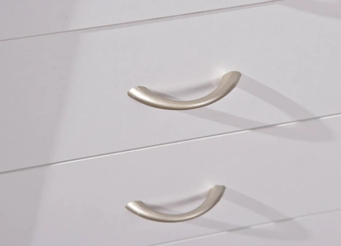 Cassettiera Bianco 4 Cassetti Apertura Scorrevole 40x36x65h cm, Chiusura Scorrevole - Manco