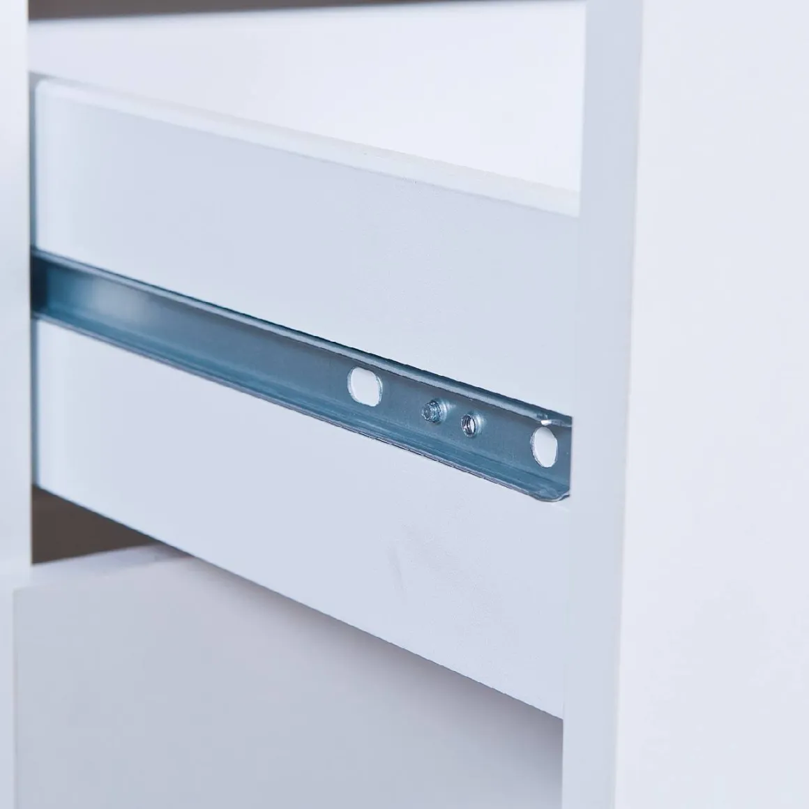 Cassettiera Bianco 8 Cassetti Apertura Scorrevole 80x40x91h cm, Chiusura Scorrevole - Ponzone