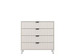 Cassettiere > Dmora Cassettiera Bianco Grigio 4 Cassetti Apertura Scorrevole 93x40x90.5h cm, Chiusura Scorrevole - Maggiora Grigio, Bianco