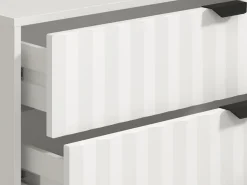 Cassettiera Bianco Grigio 4 Cassetti Apertura Scorrevole 93x40x90h cm, Chiusura Scorrevole - Maggiora
