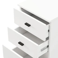 Cassettiere > Dmora Cassettiera Bianco Nero 5 Cassetti Apertura Scorrevole 45x40x95h cm, Chiusura Scorrevole - Mainarda Nero, Bianco