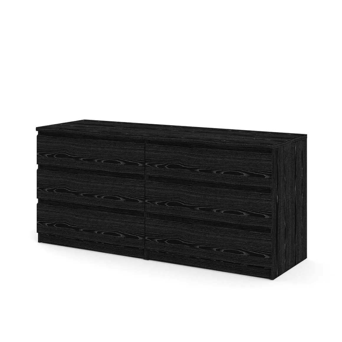 Cassettiera 6 Cassetti Apertura Scorrevole 153.6x50x70.1h cm, Chiusura Scorrevole
